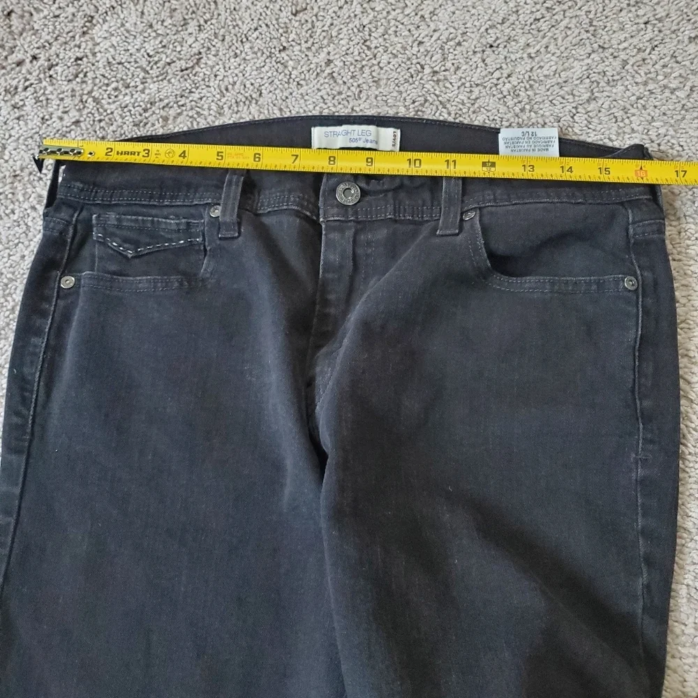 Levi's 505 Straight Leg Womens Black Jeans Size 12 Long